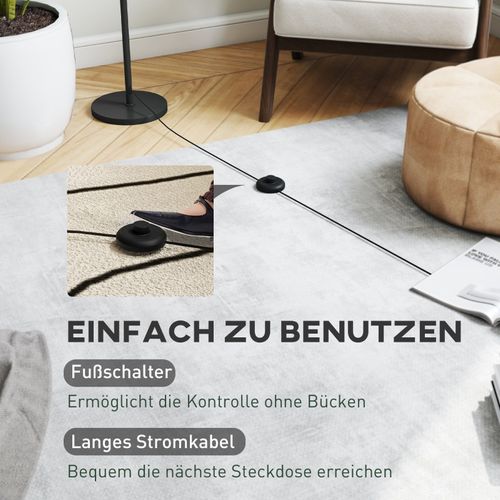 Lampadaire Design Lune 3d Avec Abat-jour, 3 Températures, Interrupteur Au Pied, Métal Noir