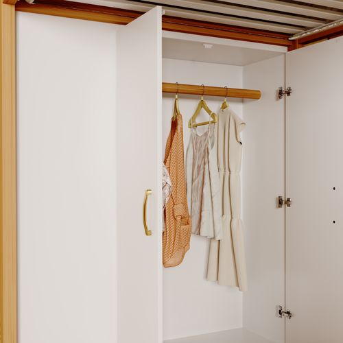 Lit Mezzanine 90x200 Blanc Et Bois Naturel Avec Rangements Et Armoire Intégrée