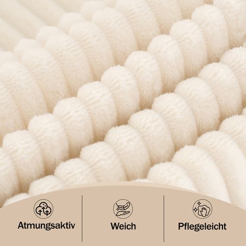 Canapé D’angle L Compressé En Velours Côtelé Beige