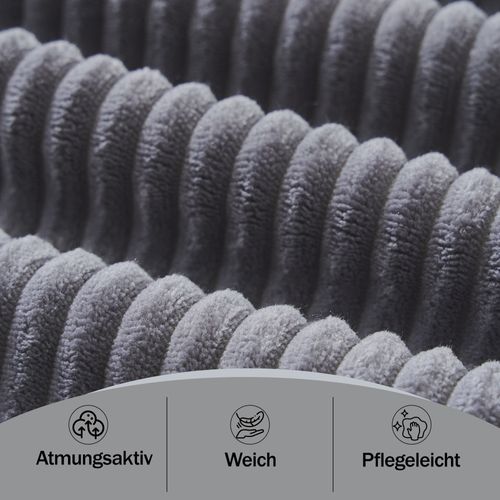 Canapé D’angle L Compressé En Velours Côtelé Gris