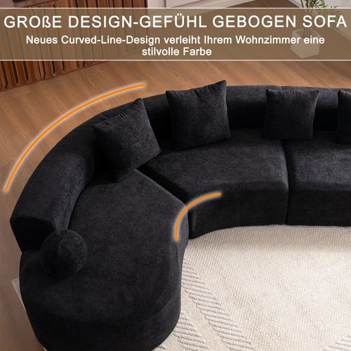 Canapé D’angle L Compressé En Chenille - Noir