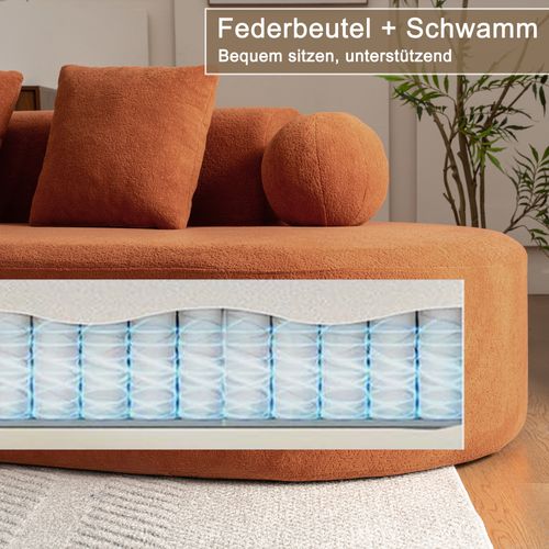 Canapé D’angle L Compressé En Chenille - Orange