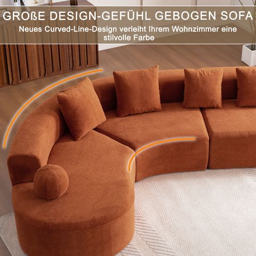 Canapé D’angle L Compressé En Chenille - Orange