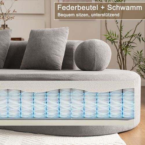 Canapé D’angle L Compressé En Chenille - Gris