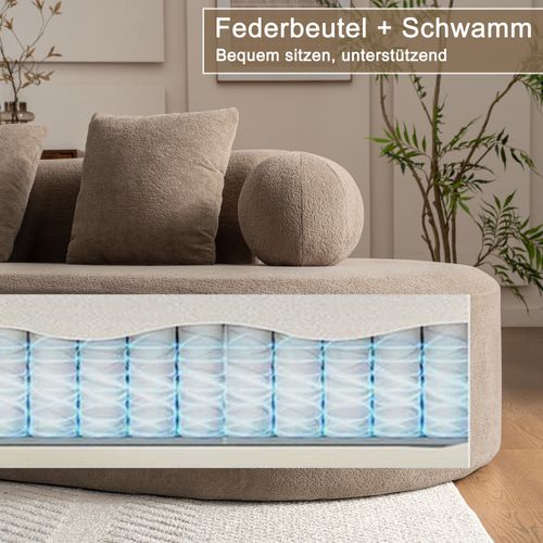 Canapé D’angle L Compressé En Chenille - Marron