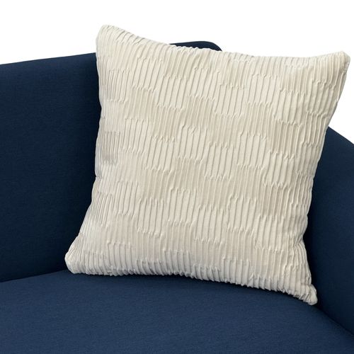 Canapé 2 Places Compact 172 Cm En Lin Bleu, Structure Bois Massif, Pieds Métal, Confort, Lot De 2