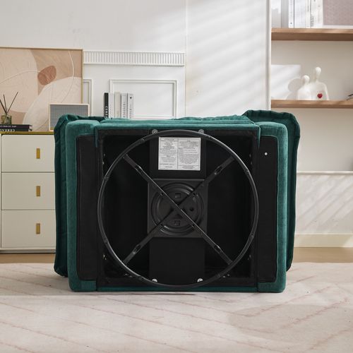 Ensemble Canapé 2 Pièces En Chenille Verte : Fauteuil + Canapé 2 Places à Assise Profonde