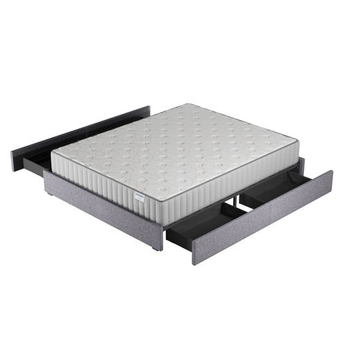 Ensemble 140x190 cm, Lit avec Tiroirs + Matelas mousse ép.22cm Accueil mémoire de forme