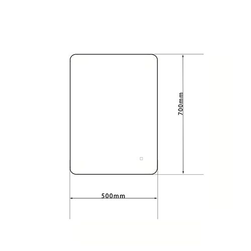 Miroir De Salle De Bain LED à Luminosité Variable 50x70cm Avec Cadre En Aluminium Noir