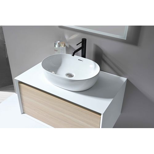 Grand Mitigeur, Robinet De Lavabo Pour Salle De Bain Réhaussé Rond Design Et Moderne (noir)