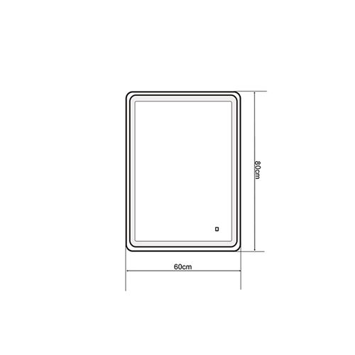Miroir De Salle De Bain LED 60x80cm Anti Buée Et LED 3 Couleurs Rectangulaire