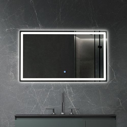 Miroir De Salle De Bain LED 120x60cm Anti Buée Et LED 3 Couleurs Rectangulaire