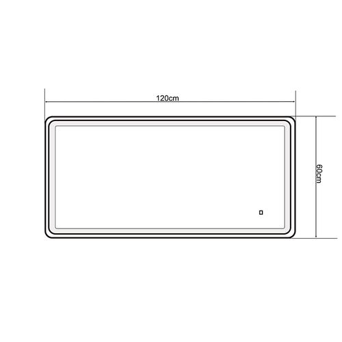 Miroir De Salle De Bain LED 120x60cm Anti Buée Et LED 3 Couleurs Rectangulaire