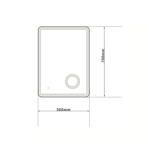 Miroir Salle De Bain LED 50x70cm Avec Cadre En Aluminium Noir Et Loupe Grossissante X3