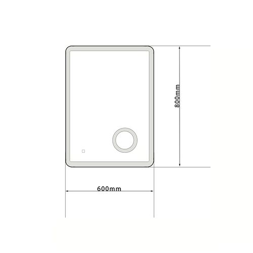 Miroir Salle De Bain LED 60x80cm Avec Cadre En Aluminium Noir Et Loupe Grossissante X3