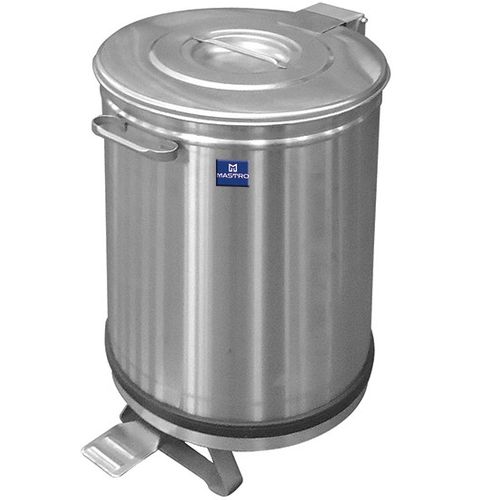 Poubelle En Inox Sur Roues Avec Commande à Pédale 90 Litres -