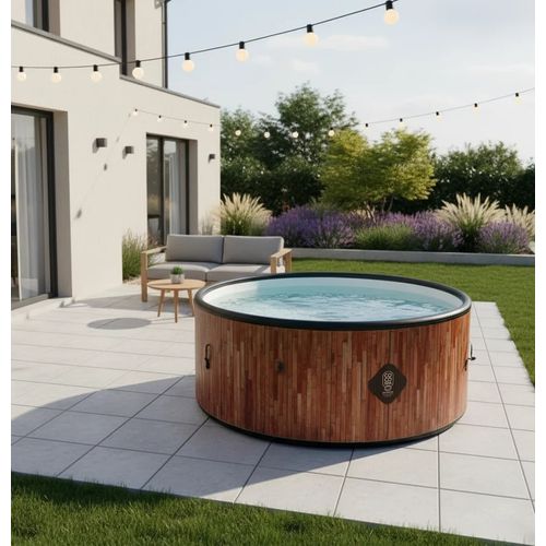 Coco Bain Piscine Ibiza - 180cm De Diamètre - 1100litres - Imitation Bois Véritable