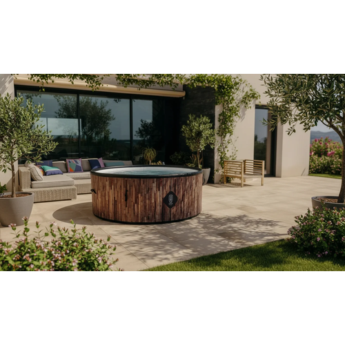 Coco Bain Piscine St Tropez - Pisicne Hors Sol 180cm De Diamètre - 1200litres - Imitation Bois