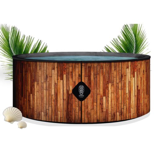 Coco Bain Piscine St Tropez - Pisicne Hors Sol 180cm De Diamètre - 1200litres - Imitation Bois