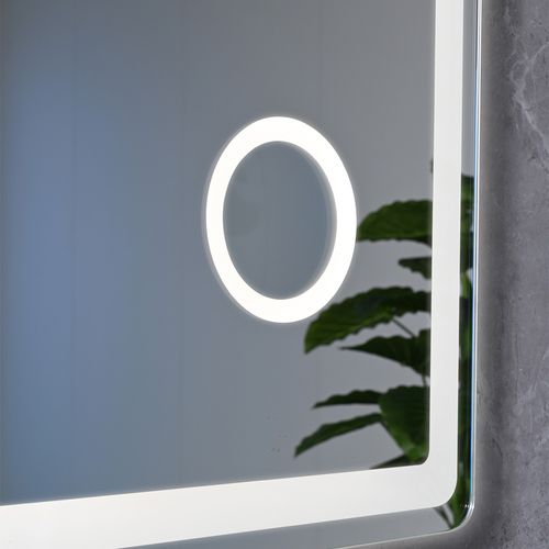 Miroir De Salle De Bain LED 120x60cm Anti Buée Avec Cadre En Aluminium Noir