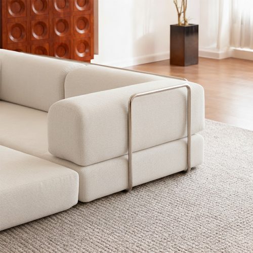 Canapé Kaia Compressé Convertible Salon Séjour Dépliable 2 places Blanc Orange