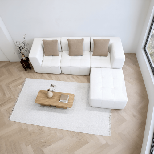 Canapé modulable compressé convertible Eden Complet 3 places Blanc