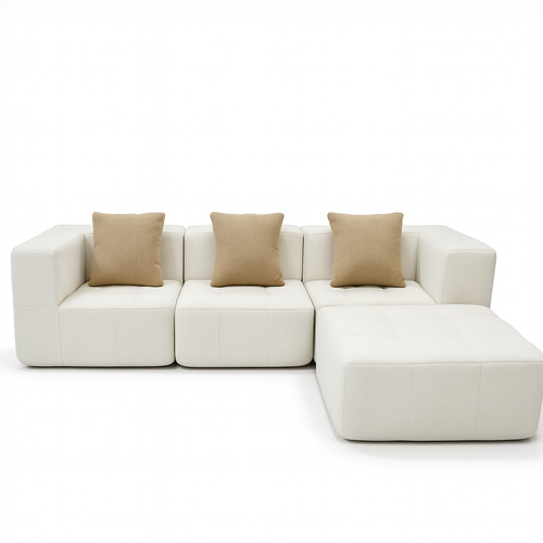 Canapé modulable compressé convertible Eden Complet 3 places Blanc