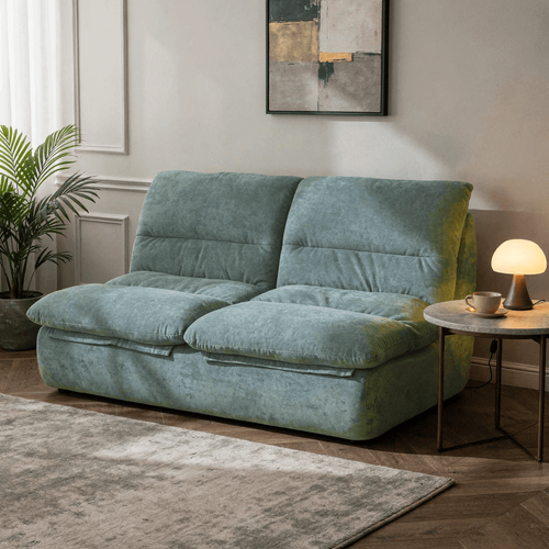 Canapé compressé Salon Séjour Nuvia Double 2 places Vert sauge
