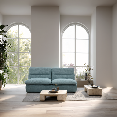 Canapé compressé Salon Séjour Nuvia Double 2 places Vert sauge