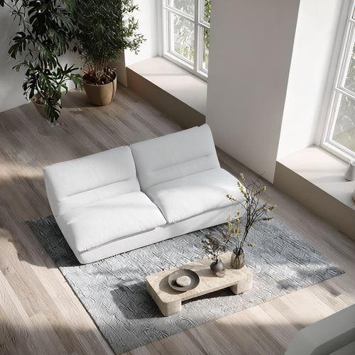 Canapé compressé Salon Séjour Nuvia Double 2 places Blanc