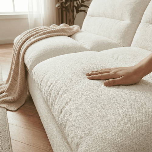 Canapé compressé Salon Séjour Nuvia Double 2 places Blanc