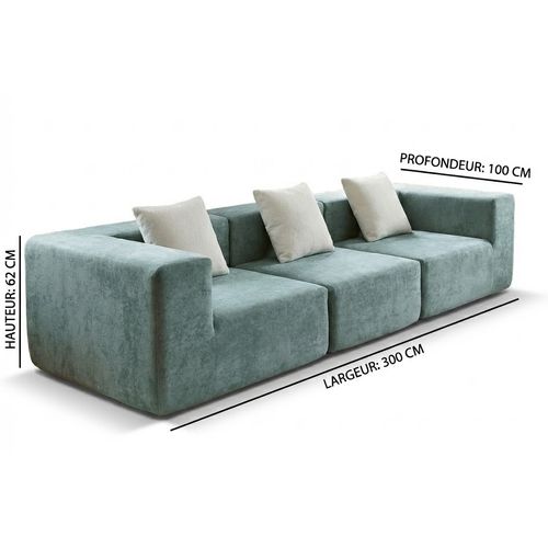 Canapé fixe compressé design Pure 3 places Marron Beige