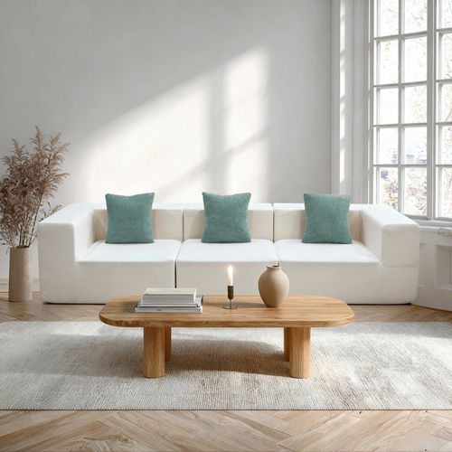 Canapé fixe compressé design Pure 3 places Blanc Vert