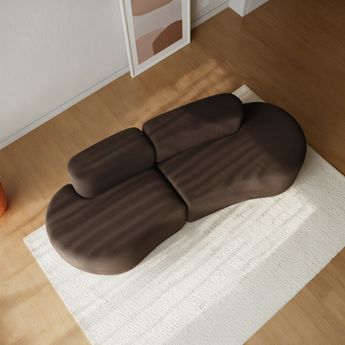 Canapé compressé Fixe Lounge Double 2 places Marron foncé