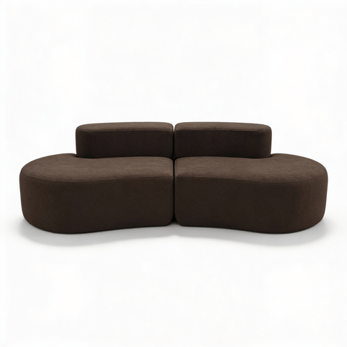 Canapé compressé Fixe Lounge Double 2 places Marron foncé