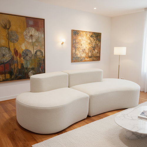 Canapé compressé Fixe Lounge Double 2 places Blanc