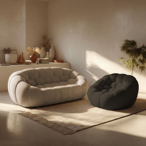 Pack Cocoon Canapé Sable compressé + Fauteuil - Chocolat