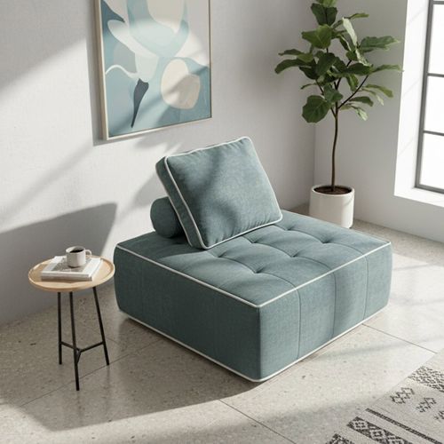 Fauteuil  Compressé Zen 1 Place - Sauge Et Blanc