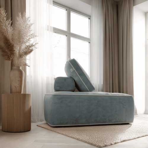 Fauteuil  Compressé Zen 1 Place - Sauge Et Blanc