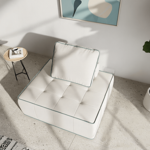 Fauteuil  Compressé Zen 1 Place - Blanc Et Sauge
