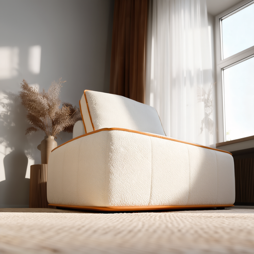 Fauteuil  Compressé Zen 1 Place - Blanc Et Orange