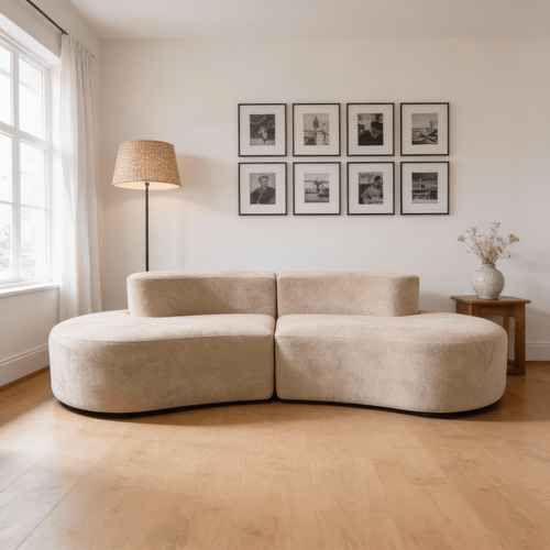 Canapé compressé Fixe Lounge Double 2 places Beige