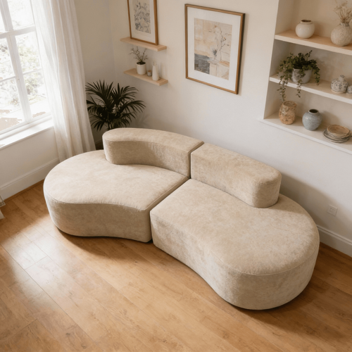 Canapé compressé Fixe Lounge Double 2 places Beige