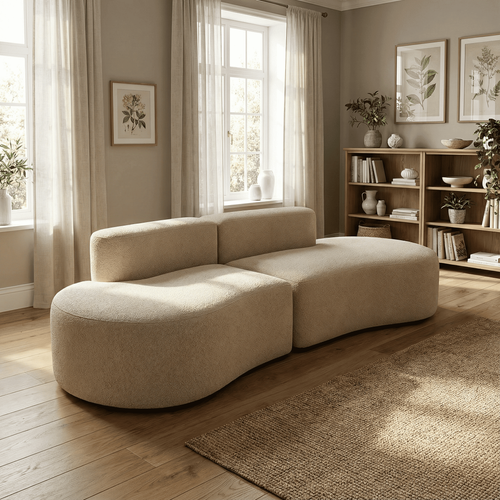 Canapé compressé Fixe Lounge Double 2 places Beige