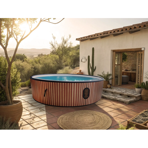 Piscine Copacabanna - Piscine Hors Sol 250cm De Diamètre - Imitation Bois Véritable