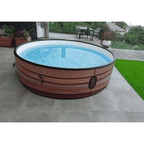 Piscine Maui- Piscine Hors Sol 250cm De Diamètre - Imitation Bois Véritable