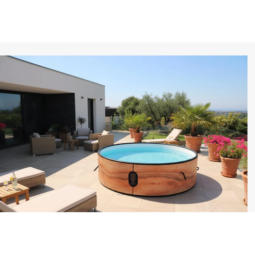Piscine Aruba - Piscine Hors Sol 250cm De Diamètre - Imitation Bois Véritable