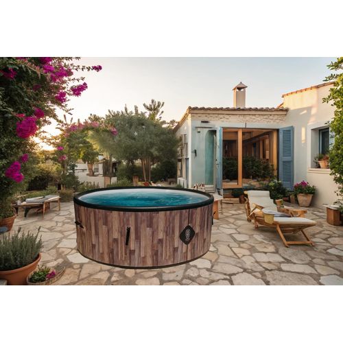 Piscine Aruba - Piscine Hors Sol 250cm De Diamètre - Imitation Bois Véritable