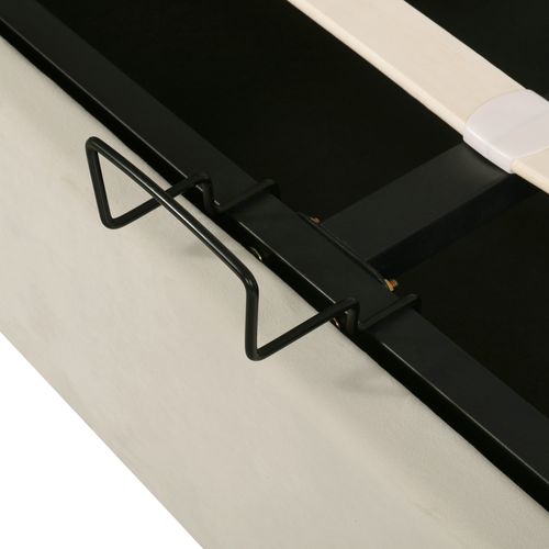 Lit Coffre Lit Capitonné Double 160x200 Cm Avec Sommier à Lattes, En Velours - Beige