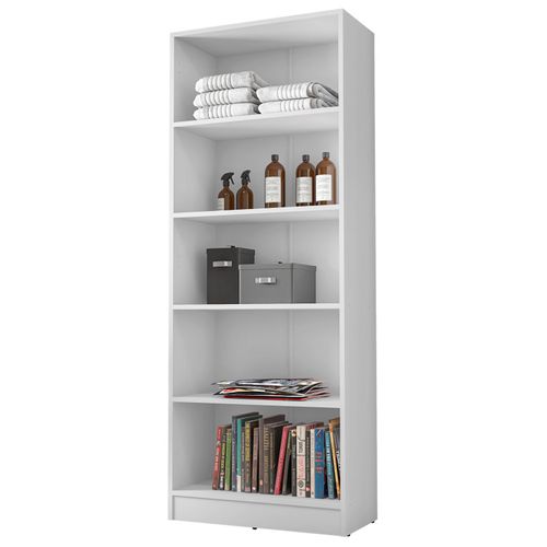 Armoire 2 Portes Blanche Mutifonctions 5 Niches L 61 H 160.6 P 31.8 Cm